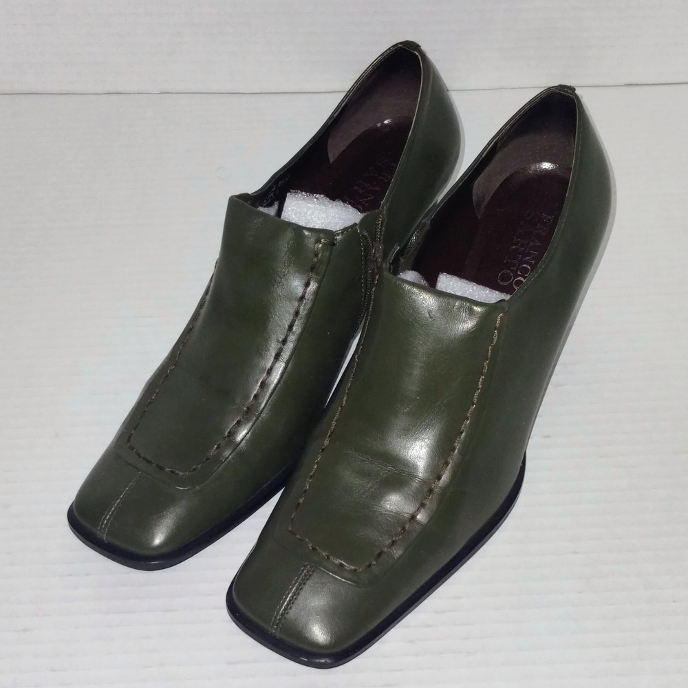 Franco Sarto Olive Green Zip Heels